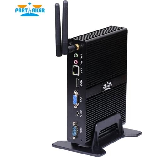Partaker Fanless Mini PC Quad Core J1900 With 2 COM Ports 3 Years Warranty Free Shipping DHL