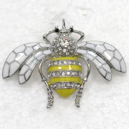 Clear Rhinestone Bee Pin brooches Fashion Enamel brooch C178 A