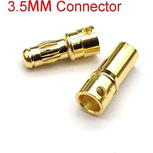 3.5mm Gold Bullet Banana Connector Plug For ESC Battery Motor