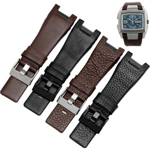 32mm Genuine Leather Watchband for Diesel Watch Strap for DZ1216 DZ1273 DZ4246 DZ4247 DZ287 Soft Breathable Wrist Band Bracelet