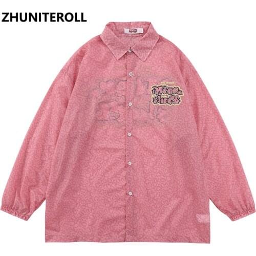 Leopard Men Shirts Letter Print Bohemia Hip Hop Button Longsleeve Shirt For Men Streetwear Fashion Summer Hawaiian Beach Tops