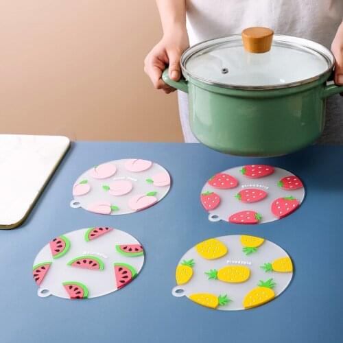 Cute Round Silicone Placemat Heat Insulation Table Mats Anti-skid Pot Holder Tea Cup Coffee Cup Coaster Kitchen Accessories