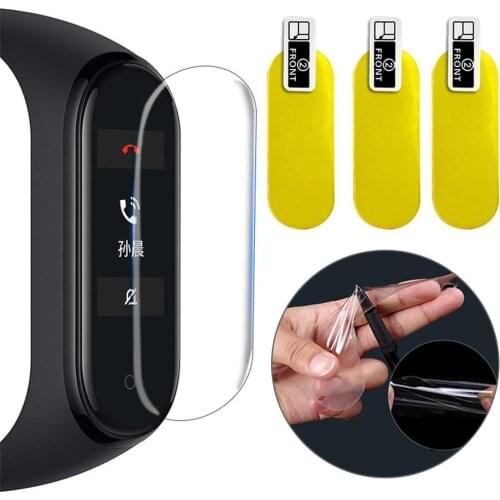 3Pcs/Set HD TPU Shatterproof Anti-scratch Screen Protector Film for Xiaomi Mi Band 4 Wearable Devices Accessories