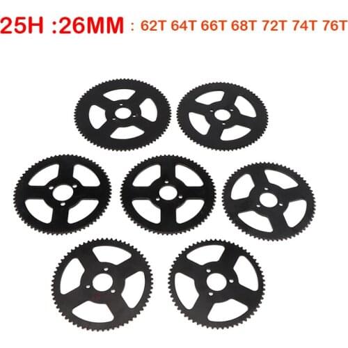25H 62T 64T 66T 68T 72T 74T 76T Tooth 26MM Rear Sprocket For 47CC 49CC Mini Moto ATV Quad Dirt Pit Pocket 2 Stroke