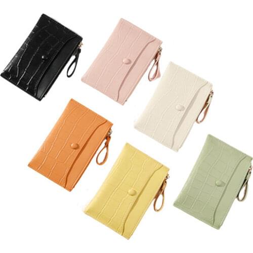 2021 New Soft Mini Pu Leather Coin Purse Women Card Holder Cute Credit Id Card Holders Zipper Slim Wallet Case Keychain