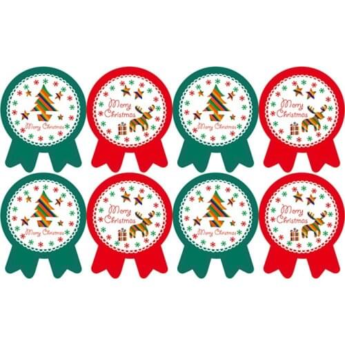 80pcs/10sheet Christmas Theme Badge Seal Stickers DIY Multifunction Diary Sticker Cake Biscuit Package Label 3.5*4.4cm
