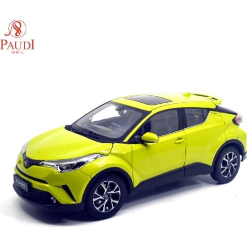1/18 Scale Toyota C-HR CHR 2019 Yellow Static Simulation Diecast Metal Alloy Miniature Model Car Gifts Collections Doors Open