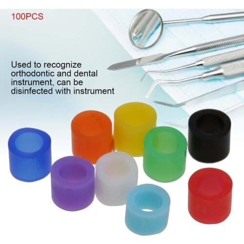 100 Pcs Orthodontic Code Mixed Silicone Rings Multi-Color Universal Dental Instrument High Temperature Autoclavable Sterilizer
