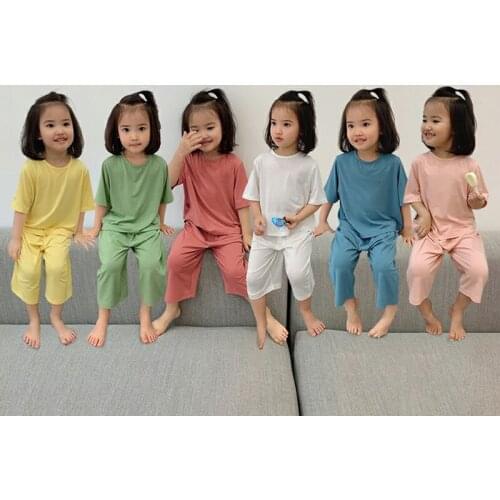 2021 Summer Boys Girls Pajamas Kids Sleepwear Children Loungewear Toddler Clothing Set T-shirt + Shorts