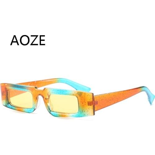 2021 New Arrival Fashion Vintage rectangle 90S Sunglasses Women Transparent Luxury Party Shades UV400 Glasses Top Quality