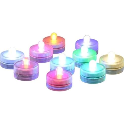 30 Pcs Multi Color Submersible LED Lights Waterproof Underwater Night Lamp for Weeding Tea Light Vase Garden Party Christmas
