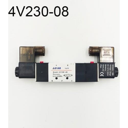 5Way 2 Position Electric Solenoid Valve 4V230-08 Port Size DC12V,24V. AC110V,220V, Pneumatic parts air control valve