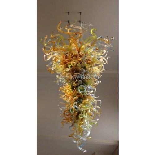 Free Shipping Large Hotel Hand Blown Art Deco Chandelier