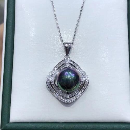 Shining Exquisite 925 Sterling Silver Pendant Base Settings Mountings Findings Parts for Pearl Coral Jade Beads Stones Crystal