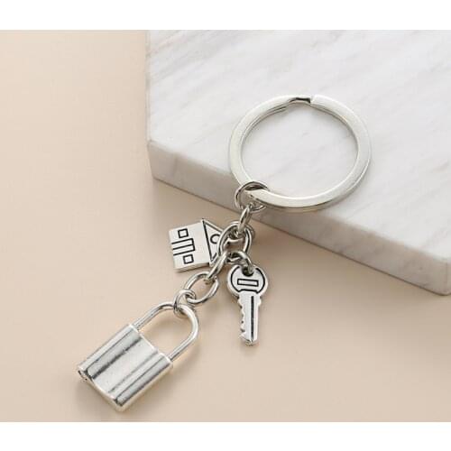 New Family Keychain Happiness Key Ring House Key Lock Key Chains Couple Valentines Day Gifts DIY Car Hanging Handmade Jewelry