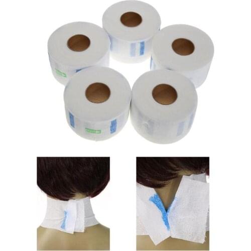 5pcs Neck Paper Professional Hair Cutting Salon Disposable Hairdressing Collar Neck Ruffle Roll Paper Necks Covering Accessory