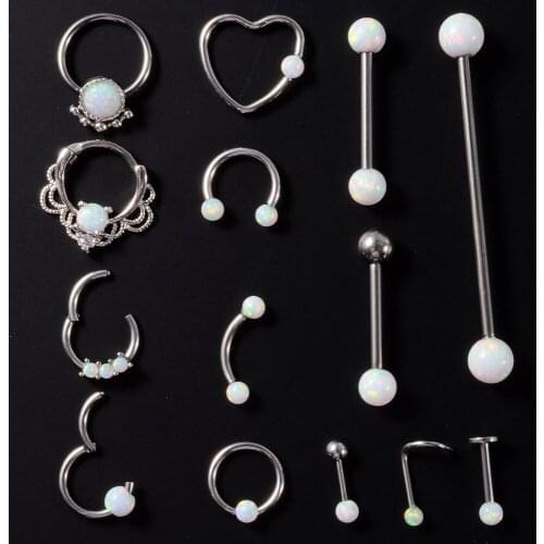 CHUANCi 1 PC Stainless&OP17 Piercing Multi Function Tongue Eyebrow Belly Horseshoe Nose Ring Lip Rings Earrings Body Jewelry