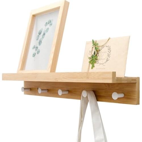 Wooden Coat Rack with Hook Wall Hanger Stand Clothes Key Rack Storage Rack Bedroom Livingroom Bathroom Home Decorative Furniture