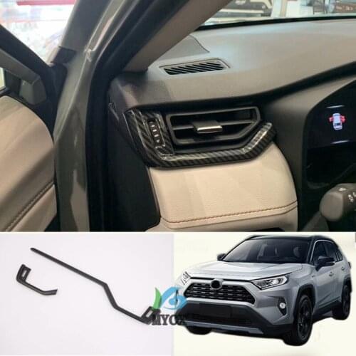 For Toyota RAV4 RAV 4 2019 2020 Carbon fiber Interior Middle Panel Center Control Side Air Condition Cover trims Car Accessories