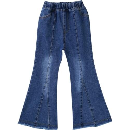 Spring Autumn Girls Jeans Baby Denim Pants Kids Flare Jeans Trousers Fashion Children Teenage Girls Clothing 6 8 10 12 14 Years