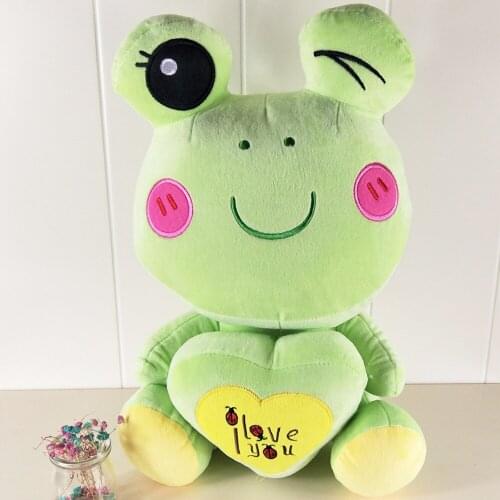 Frog figurine holding heart love stuffed toy Valentines Day Beetle frog pillow cushions birthday gift children plush toy