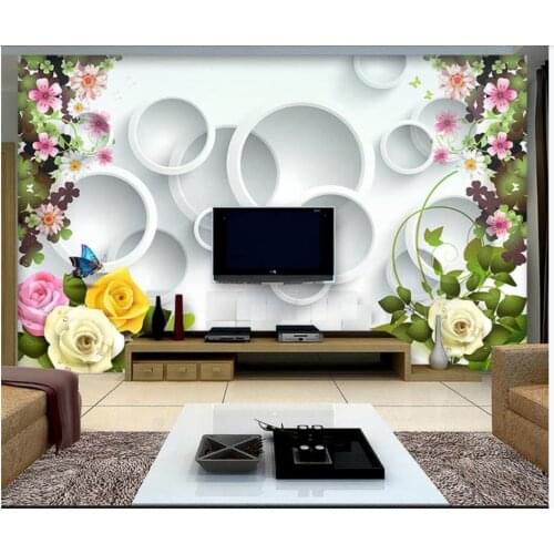 Custom photo wallpapers 3d wall mural wallpaper Pastoral landscape fashion beautiful rose flower 3D TV background wall papers