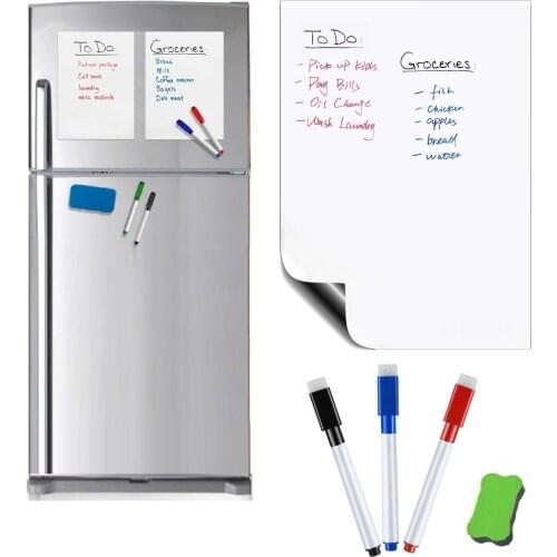 Flexible Magnetic Whiteboard Fridge Magnets Dry WIPE White Board Marker Pen Eraser Kitchen Message Board Reminder Smart Notepad