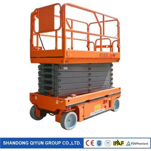 Qiyun Ce ISO Hydraulic Lifts 14m 230KG Hydraulic Self Propelled Scissor Lift Platform with ODM/OEM