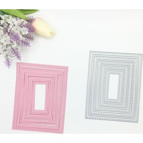 Julyarts 5pcs Rectangle Circle Die Metal Cutting Die For DIY Scrapbooking Stencil Die Paper Embossing Card Making Craft Die Cut