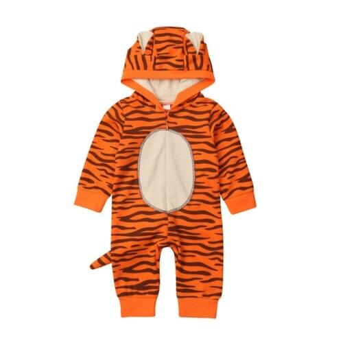 Cute Tiger Baby Boy Girl Hooded Romper Outfits Jumpsuit Pajamas for Newborn boy Girl Infant Children Clothes Kid Clothing 0-18M