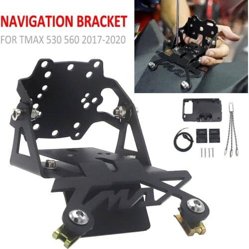 Navigation Bracket USB Wireless Charging Mobile Phone Mounting Holder For YAMAHA TMAX T-MAX 530 560 2017- Motorcycle Windscreen