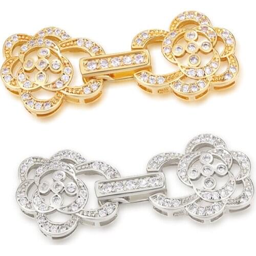 JUYA Copper Spiral Clasps Cubic Zirconia Charm Connectors Handmade Jewelry Findings Accessories For Necklace Bracelet Making