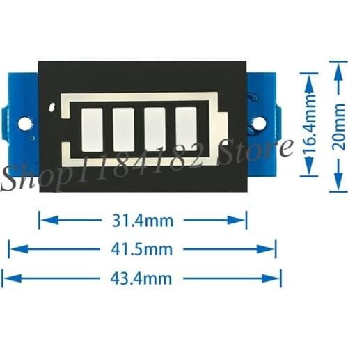 1S 2S 3S Single 3.7V Lithium Battery Capacity Indicator Module 4.2V Blue Display Electric Vehicle Battery Power Tester Connector