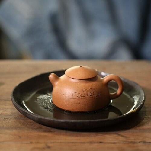 Monohydrate hall yixing recommended small teapot tea service manual old mud fish fishing alone cover 100 ml small pot