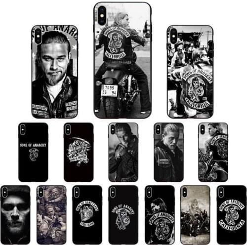 FHNBLJ American TV Sons of Anarchy Black TPU Soft Phone Case Cover for iPhone 11 pro XS MAX 8 7 6 6S Plus X 5 5S SE XR SE2020