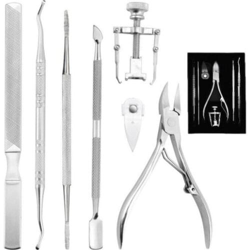 12Set/Lot Manicure File Pedicure Set Stainless Steel Inline Orthotics Clippers Nail Groove Eagle Nose Pliers Nail Tools HA2155