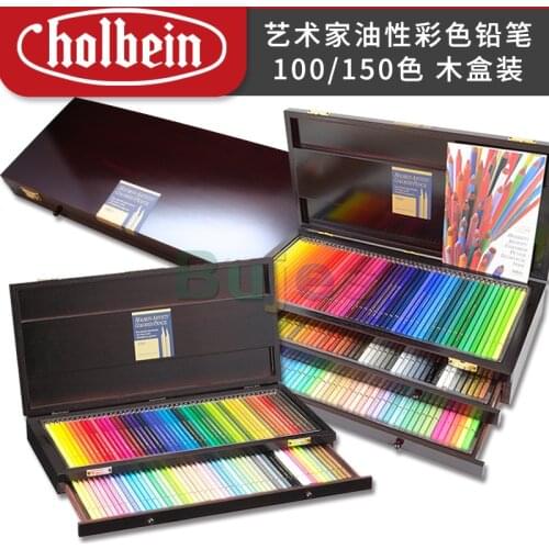Holbein Artist Professional Oily Pencils Set,100 Color Collector Edition Wooden Box,Color Pencil,Gift for Master and Children