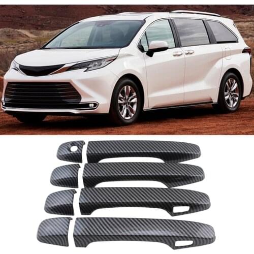 Car ABS Carbon Fiber Door Handle Cover Trim for Toyota Sienna XL30 2020 Accessories