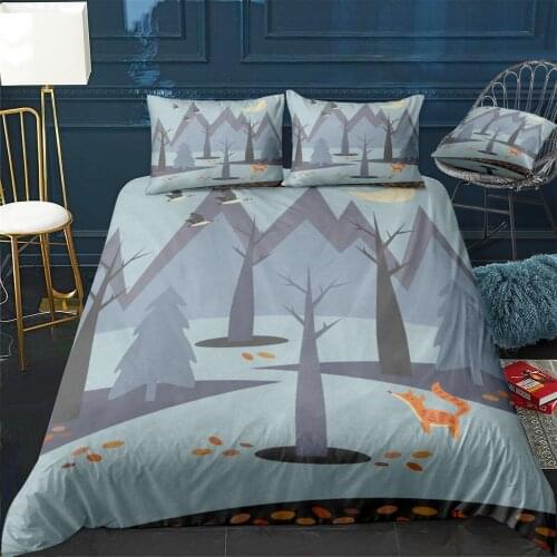 Autumn in the Nature. Quilt Cover Pillowcase 3Piece Comforter Bedding Set With Pillow Case Single Double Duvet Cover Home Decora