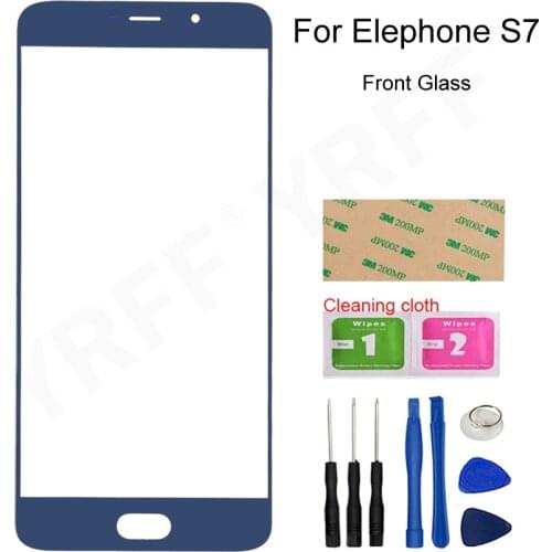 Front Glass Panel For Elephone S7 (No Touch Screen) Outer Glass Cover Assembly Parts With 3M Glue Wipes