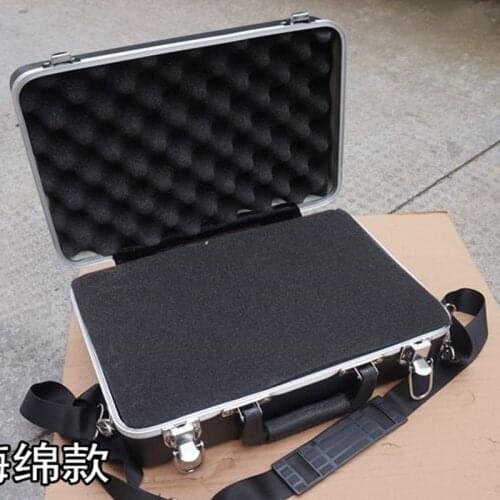 Plastic Aluminum Alloy Tool Box Shockproof Equipment Protection Storage Box Instrument Case Suitcase With Sponge Shoulder Strap