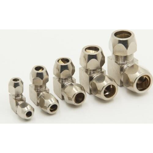 Quick twistPneumatic oil Pipe Fitting4 6 8 10 12 14 16mm Pipe OD Elbow 90 Degrees Brass Compression Tube Pipe Fittings Connector