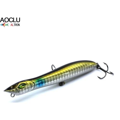 AOCLU Super Quality 5 Colors 105mm 9g top water Hard Bait Fishing lure Stick Pencil long distance cast shake floating VMC hooks