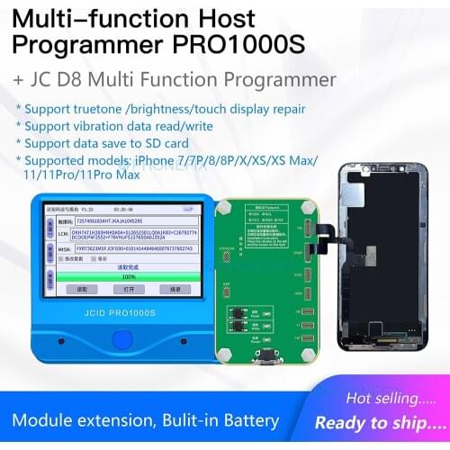 JC Pro1000s Nand Programmer LCD Screen Original Color Repair for Iphone 11 Pro Max XR XS MAX XS 8P 8 7P 7 Vibration/Touch Repair