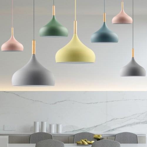 Modern LED Pendant Light Macaron lamp Creative Restaurant lampshade Living Dining Room Bar Coffee Shop Hanging Lighting Colorful