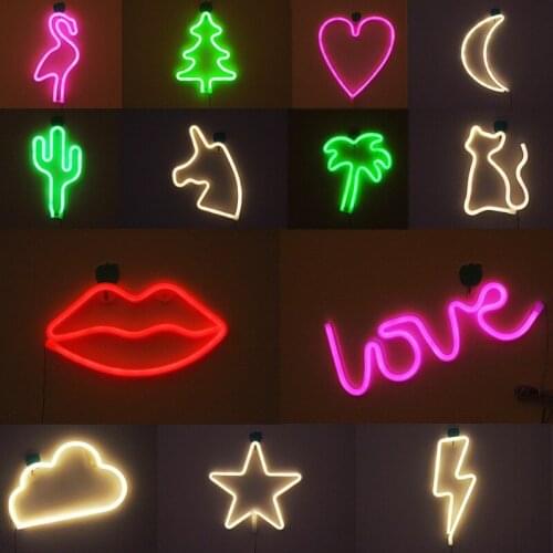 LED Neon INS Lights with Light Bar lightning Modeling Lamp Christmas Bar Decorative Lights