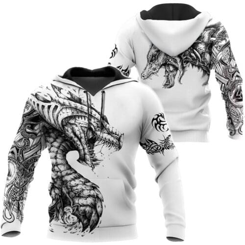 Tattoo and Dungeon Dragon 3D Printed Unisex Deluxe Hoodie Men Sweatshirt Streetwear Zip Pullover Casual Jacket Tracksuit KJ0273