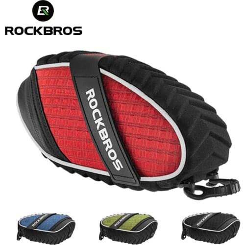 ROCKBROS Cycling Bicycle Bag Rainproof Saddle Bag Reflective Bike Bag Shockproof Cycling Rear Seatpost Bag For Wholesaler