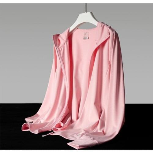 Summer ice thin sunscreen sports stretch windbreaker mens casual coat womens knitted quick drying clothes women fashion