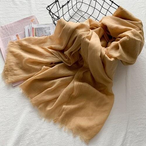 Cotton Scarf Women Spring 2021 New Sweet Sunscreen Beach Towel Solid Color Shawl